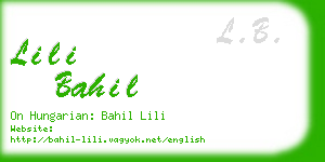 lili bahil business card